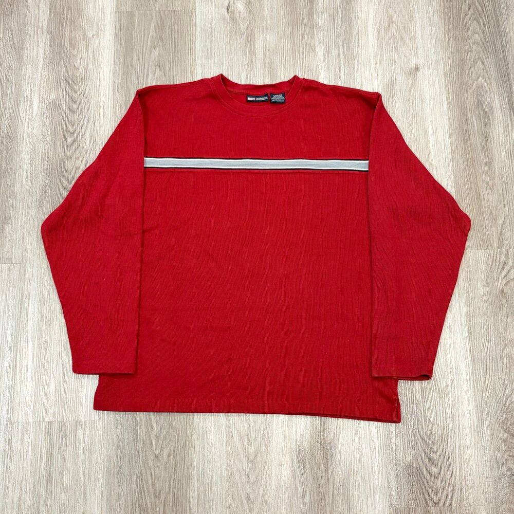 Faded Glory 90s 00s Surf Striped Sweater Men's Size Large Red Point Zero